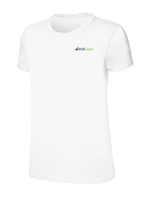 Womens Ring Spun White 4.5 oz T-Shirt w/FullCount Logo