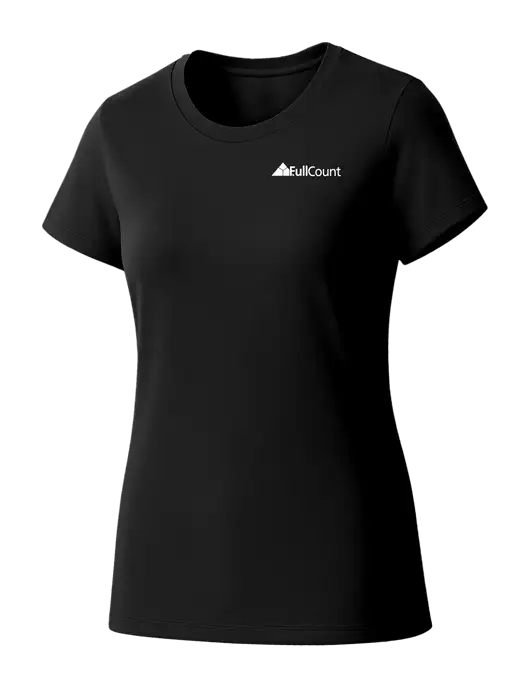 Womens Seriously Soft Black T-Shirt w/FullCount Logo