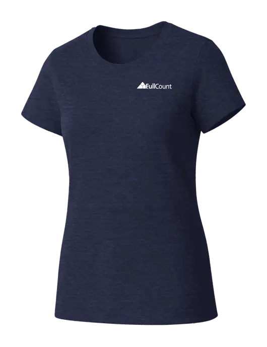 Womens Seriously Soft Heathered Navy T-Shirt w/FullCount Logo