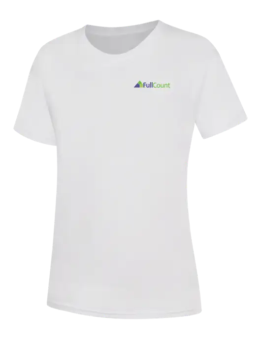 Womens White Core Blend Tee w/FullCount Logo