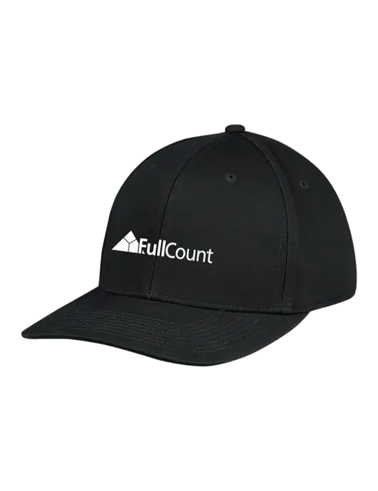 Premium Modern Structured Twill Black Snapback Cap w/FullCount Logo
