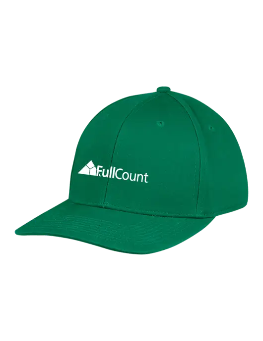 Premium Modern Structured Twill Kelly Green Snapback Cap w/FullCount Logo