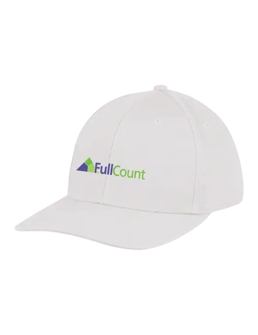 Premium Modern Structured Twill White Snapback Cap w/FullCount Logo