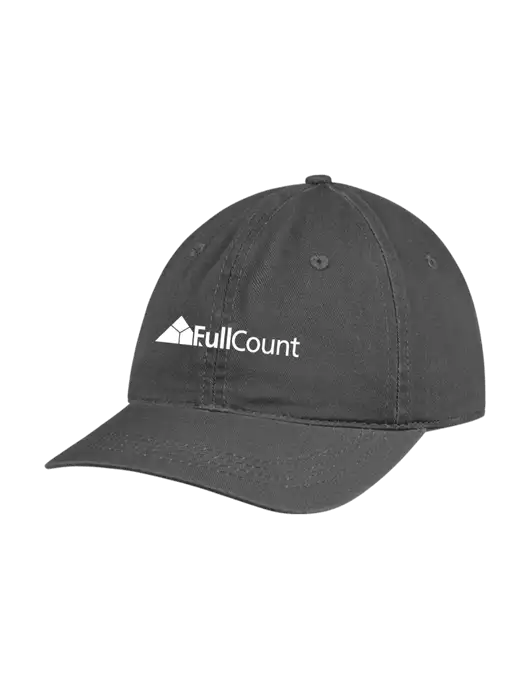 Garment Washed Unstructured Twill Charcoal Cap w/FullCount Logo
