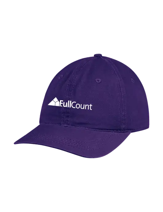 Garment Washed Unstructured Twill Purple Cap w/FullCount Logo