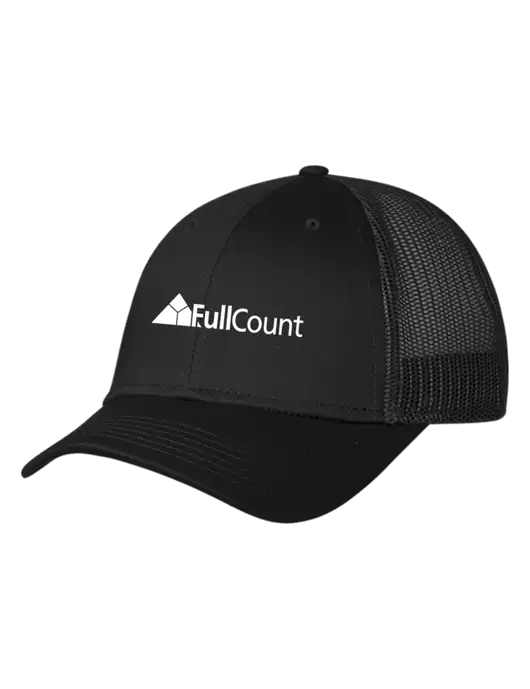 Black Mesh Trucker Cap Snap Back w/FullCount Logo
