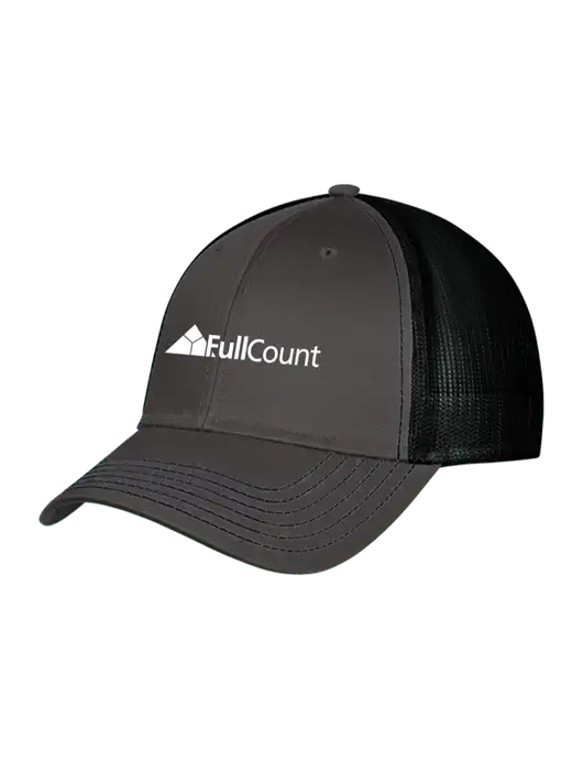 Charcoal & Black Mesh Trucker Cap Snap Back w/FullCount Logo