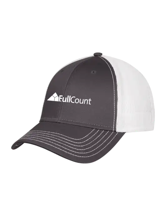 Dark Grey/White Mesh Trucker Cap Snap Back w/FullCount Logo