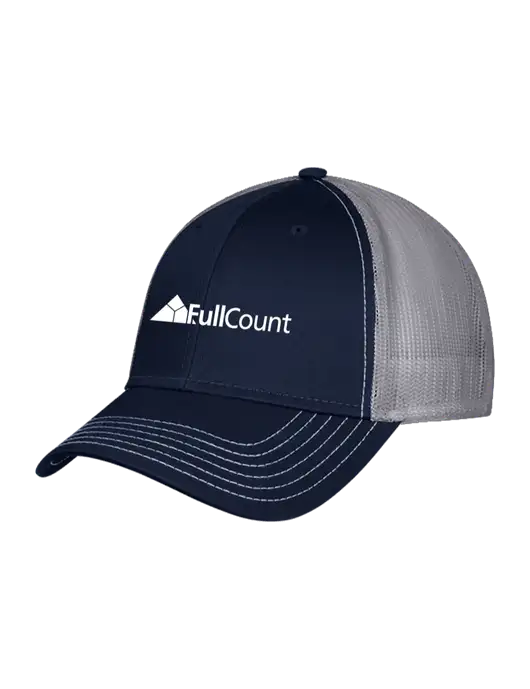 Navy & Grey Mesh Trucker Cap Snap Back w/FullCount Logo