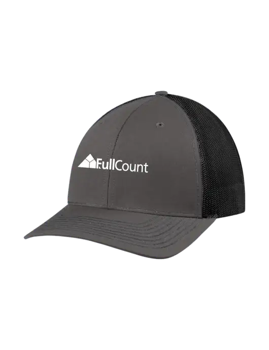 Richardson Adjustable Snapback Original 112 Trucker Cap Dark Grey w/Black Mesh w/FullCount Logo