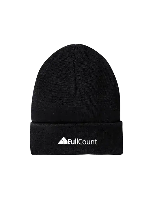 Recycled Black Beanie w/FullCount Logo