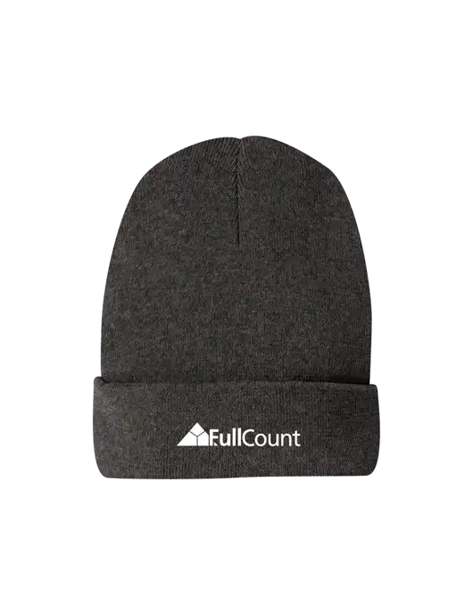 Recycled Charcoal Heather Beanie w/FullCount Logo