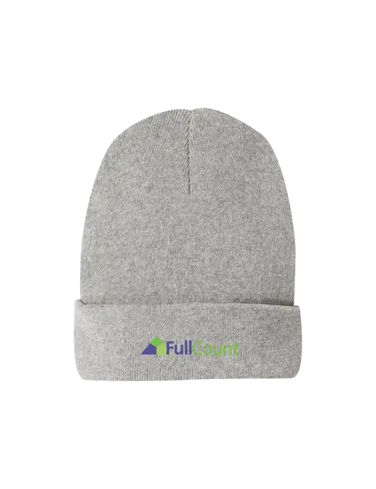 Recycled Light Heather Grey Beanie w/FullCount Logo