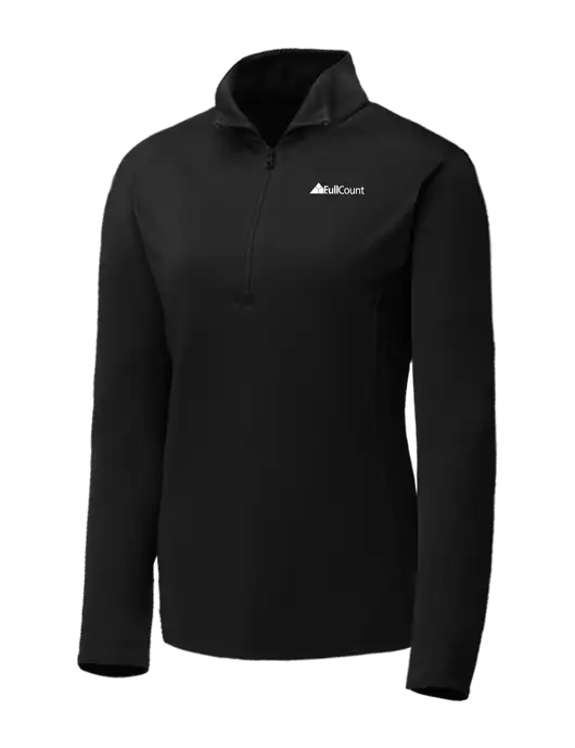 Black Womens Posicharge Competitor ¼ Zip Pullover w/FullCount Logo