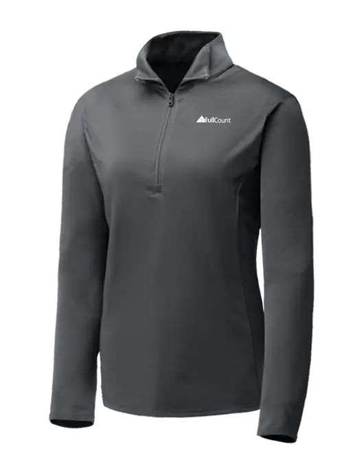 Dark Grey Womens Posicharge Competitor ¼ Zip Pullover w/FullCount Logo