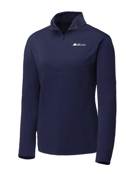 Navy Womens Posicharge Competitor ¼ Zip Pullover w/FullCount Logo