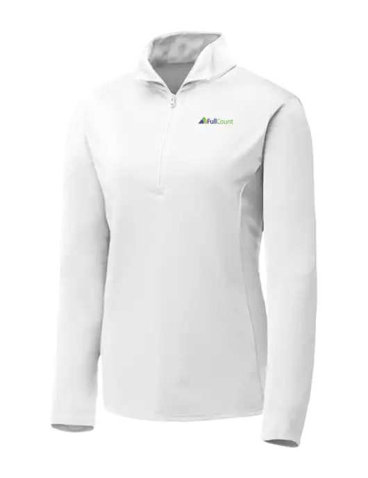White Womens Posicharge Competitor ¼ Zip Pullover w/FullCount Logo