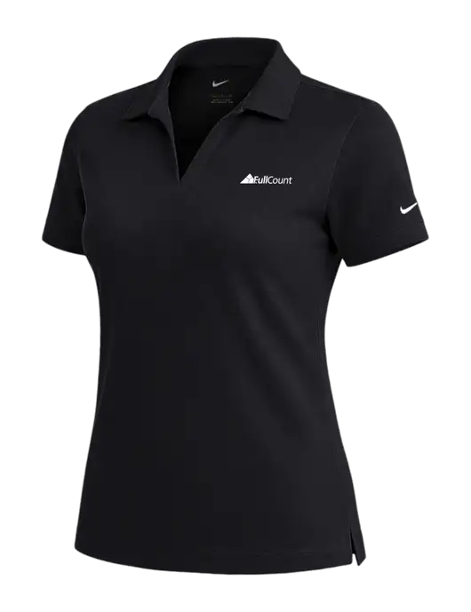 NIKE Black Womens Dri-Fit Micro Pique Polo w/FullCount Logo