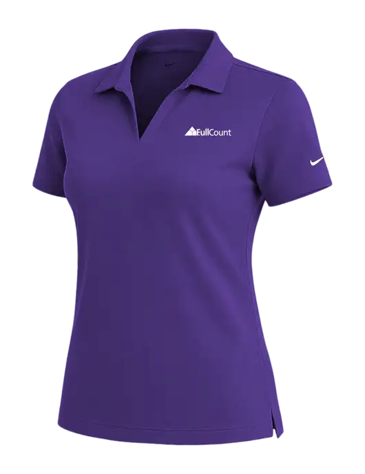 NIKE Purple Womens Dri-Fit Micro Pique Polo w/FullCount Logo