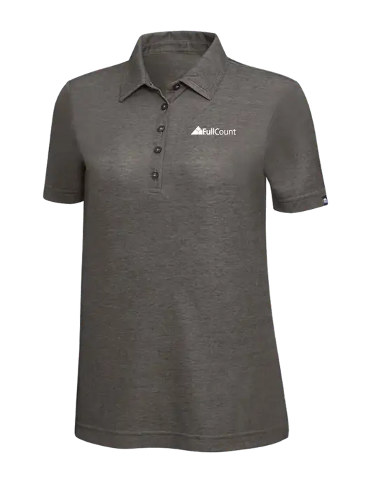 TravisMathew Black Heather Womens Oceanside Polo w/FullCount Logo