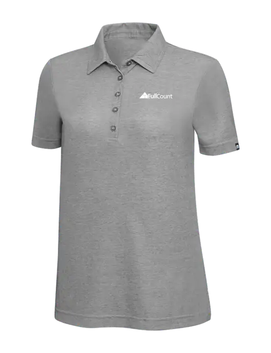 TravisMathew Grey Heather Womens Oceanside Polo w/FullCount Logo