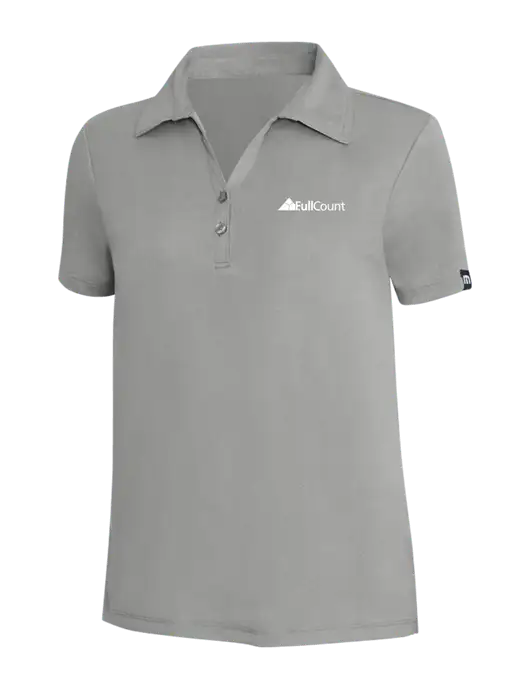TravisMathew Light Grey Heather Womens Coto Performance Polo w/FullCount Logo