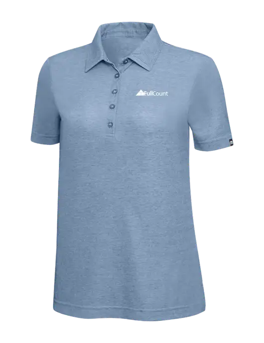 TravisMathew Slate Blue Heather Womens Oceanside Polo w/FullCount Logo