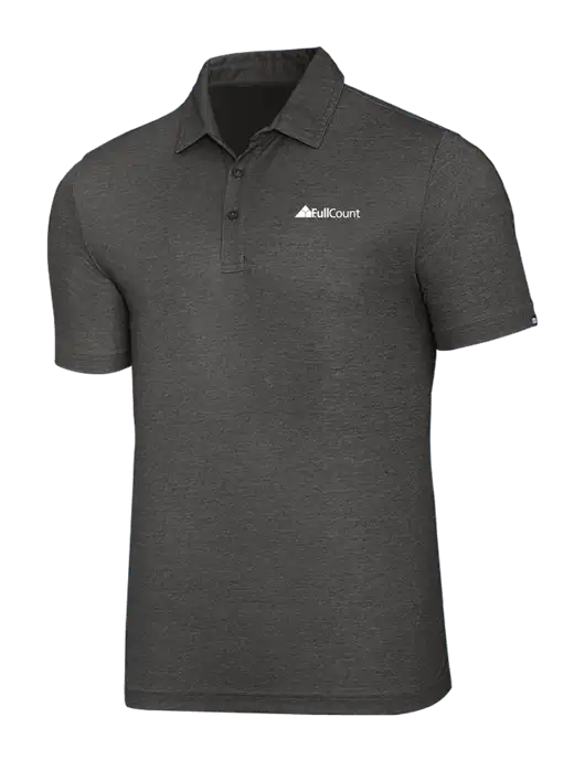 TravisMathew Black Heather Oceanside Polo w/FullCount Logo