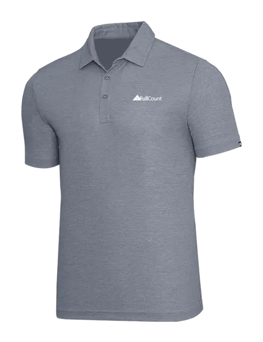 TravisMathew Navy Heather Oceanside Polo w/FullCount Logo