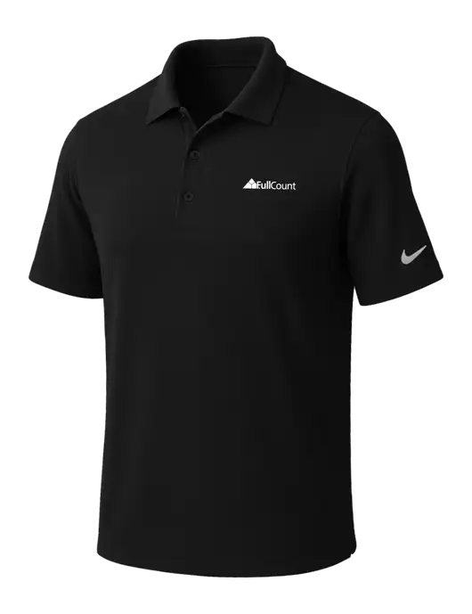 NIKE Black Dri-Fit Micro Pique Polo w/FullCount Logo