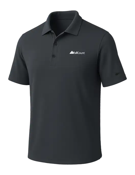 NIKE Dark Grey Dri-Fit Micro Pique Polo w/FullCount Logo