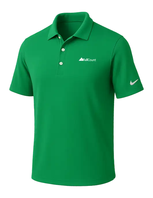NIKE Kelly Green Dri-Fit Micro Pique Polo w/FullCount Logo