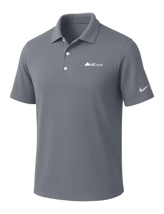 NIKE Medium Grey Dri-Fit Micro Pique Polo w/FullCount Logo