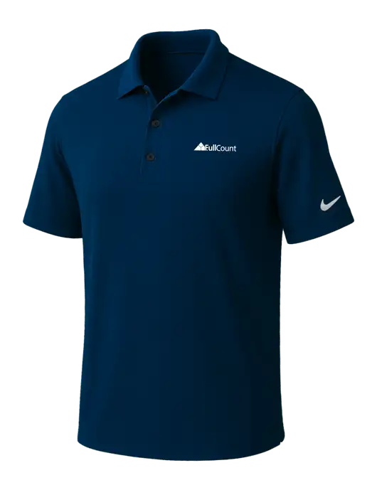 NIKE Navy Dri-Fit Micro Pique Polo w/FullCount Logo
