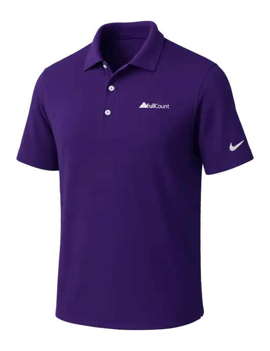 NIKE Purple Dri-Fit Micro Pique Polo w/FullCount Logo