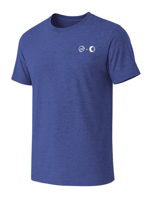 BELLA+CANVAS Heather Royal CVC Short Sleeve Tee w/365 Cantaloupe Logo
