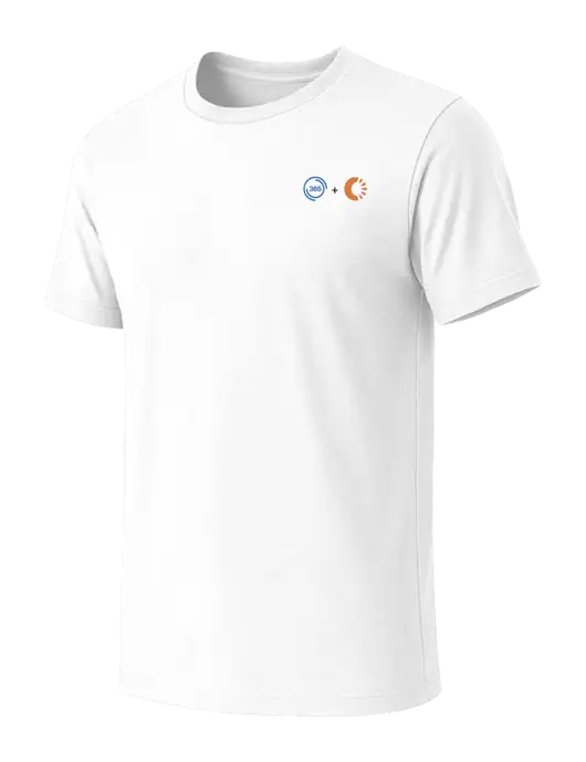 BELLA+CANVAS White Blend CVC Short Sleeve Tee w/365 Cantaloupe Logo