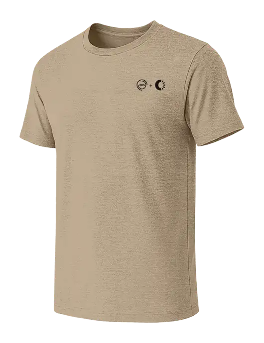 BELLA+CANVAS Heather Tan CVC Short Sleeve Tee w/365 Cantaloupe Logo