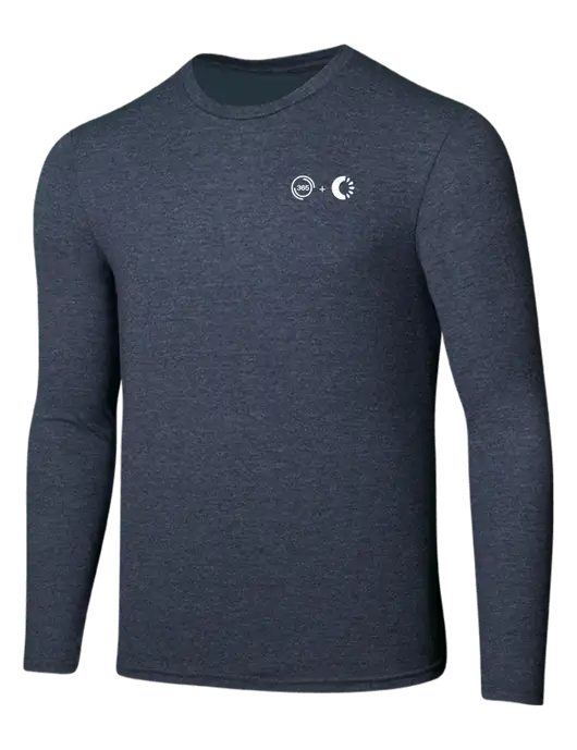 Seriously Soft Heathered Navy Long Sleeve T-Shirt w/365 Cantaloupe Logo