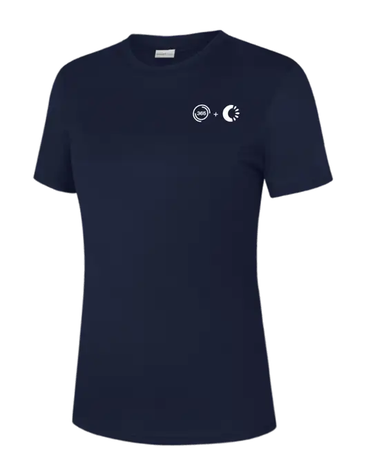 Womens Navy PosiCharge Competitor Tee w/365 Cantaloupe Logo