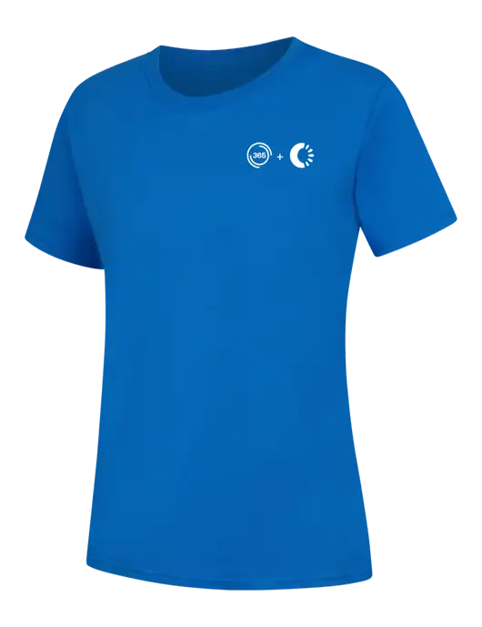 Womens Royal Blue Core Blend Tee w/365 Cantaloupe Logo