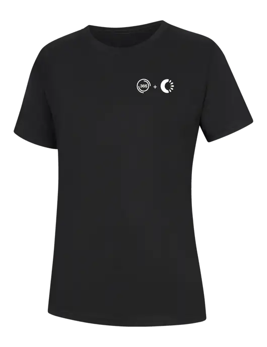 Womens Black Core Blend Tee w/365 Cantaloupe Logo