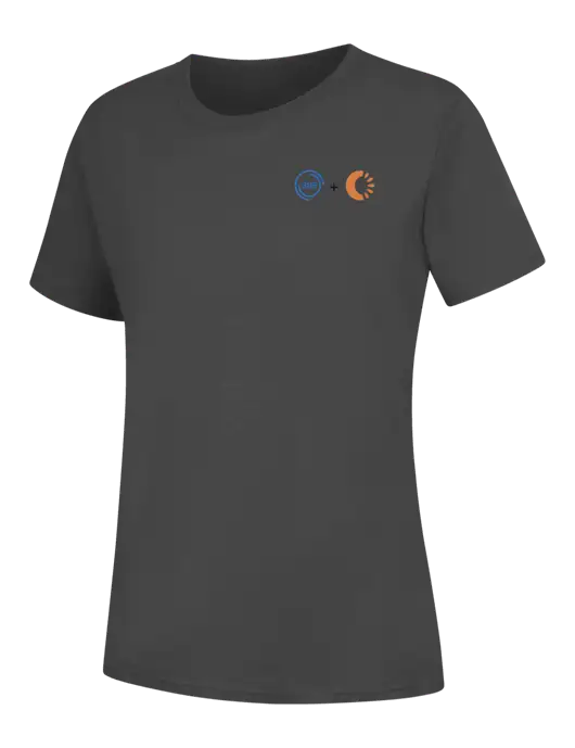 Womens Charcoal Core Blend Tee w/365 Cantaloupe Logo