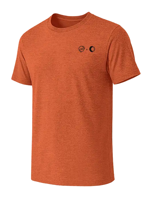 BELLA+CANVAS Heather Orange CVC Short Sleeve Tee w/365 Cantaloupe Logo