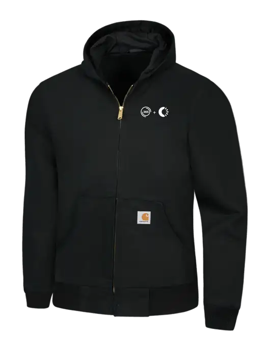 Carhartt Black Thermal Lined Duck Active Jacket w/365 Cantaloupe Logo