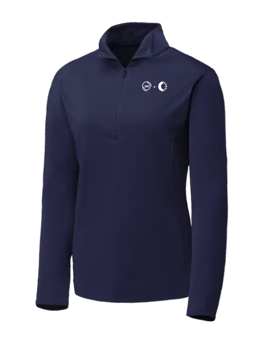 Navy Womens Posicharge Competitor ¼ Zip Pullover w/365 Cantaloupe Logo