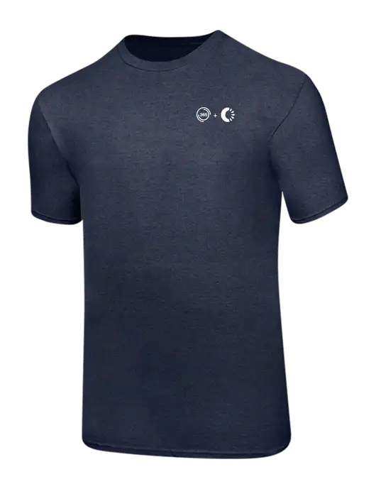 Ring Spun Heather Navy 4.5 oz T-Shirt w/365 Cantaloupe Logo