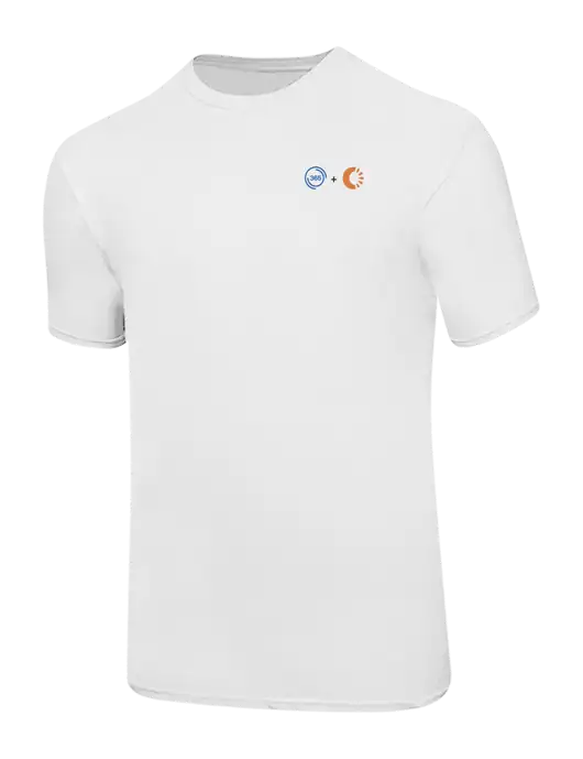 Ring Spun White 4.5 oz T-Shirt w/365 Cantaloupe Logo