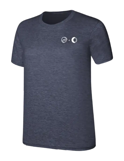Womens Ring Spun Heather Navy 4.5 oz T-Shirt w/365 Cantaloupe Logo
