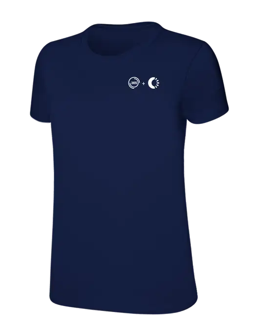 Womens Ring Spun Navy 4.5 oz T-Shirt w/365 Cantaloupe Logo